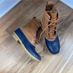 Ll Bean “Bean Boot” Size 7 Brown Navy 8”